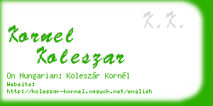 kornel koleszar business card