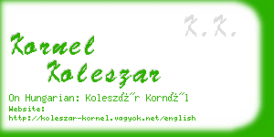 kornel koleszar business card